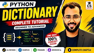 Python Dictionary Complete Tutorial in Hindi Dictionary in Python One Shot