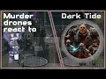 Murder Drone cast react to Warhammer 40k Darktide second time using laptop