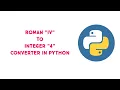 Convert Roman to Integer in Python