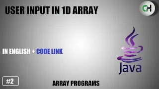 User input in array User input in array in java