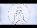 How to Draw Namaste Hand Step by Step easy Namaste Drawing Easy Welcome Hand