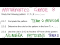 Mathematics Grade 8 Number Patterns exercise 1 mathszoneafricanmotives mathwithlightone