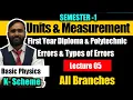 UNITS AND MEASUREMENT FIRST YEAR DIPLOMA POLYTECHNIC LECTURE 05 ERROR AND ITS TYPES K Scheme