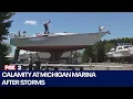 Havoc at marina on Lake St Clair after storms