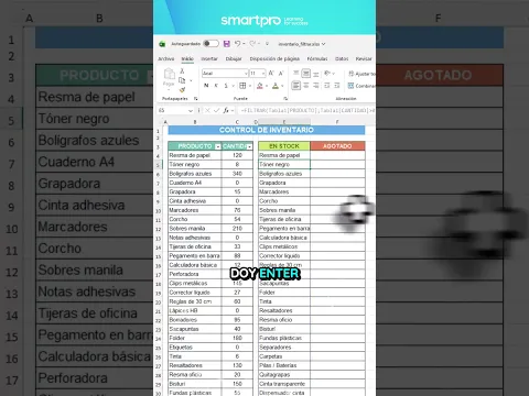 Control de inventario en Excel