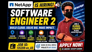 NetApp Hiring Software Engineer 2 Bengaluru 2-5 Years Experience Cloud DevOps Jobs 2026