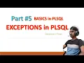 PLSQL EXCEPTIONS Exception Handling Error Handling Part PLSQL Tutorial in Telugu