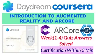 Introduction to Augmented Reality and ARCore - Coursera all week 1-4 quiz answers solved