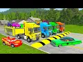 Download Lagu Flatbed Truck Mcqueen | Transportation with Truck - Pothole vs Car #35 - BeamNG.Drive