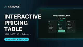 Building an Interactive Pricing Table Coding ASMR No Talking Keyboard Sounds