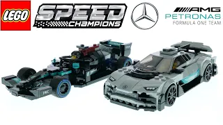 LEGO Speed Champions 76909 Mercedes-AMG F1 W12 E Performance & AMG Project One Speed Build