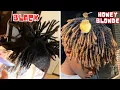 How to bleach dreadlocks HONEY Blonde Two strand twist AMAZING TRANSFORMATION