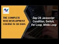 Javascript Conditional Statements For loop While Loop free online course