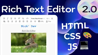 Build a Stunning Rich Text Editor from Scratch HTML CSS JS Tutorial