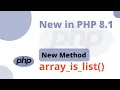 PHP 8 1 - New Method array