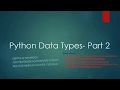 Python part 4 Data types 2