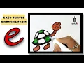 how to draw a turtle from letter e tortoise drawing