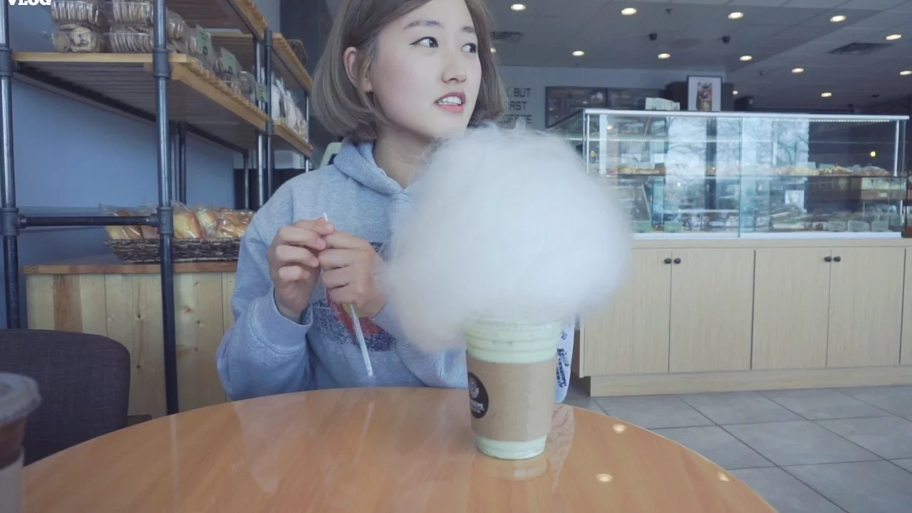 [food vlog#4] Cotton Candy Latte + Sushi Station