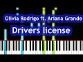 Download Lagu Olivia Rodrigo - Drivers license (ft.  Ariana Grande) Piano Tutorial