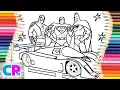 Superheroes Super Speed Coloring Pages Porsche 962 and Spiderman Superman Batman Coloring Pages