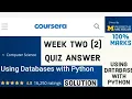 Using database with python week 2 quiz answer of coursera Single Tabele SQL week 2 quiz answer