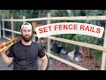 How to Set Fence Rails Pt 2 of 3 - Building a Privacy Fence Set Railing on Wooden Fence Posts