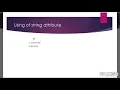 Using string attributes