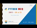 AL ICT 2011 August MCQ Python Questions and