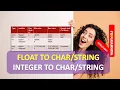 C C VC FLOAT TO CHAR INTEGER TO CHAR INTEGER TO STRING Datatype CONVERSION HINDI URDU