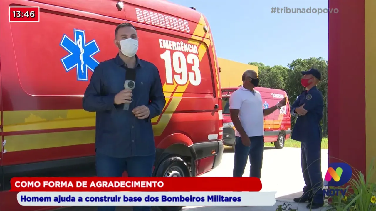 Como forma de agradecimento homem ajuda a construir base dos bombeiros militares