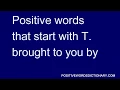 Positive words That Start With t Positive words starting with t