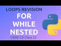 Python Revision Tour Loops Tutorial FOR - WHILE