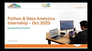 Python Data Analytics Internship Session 1 Introduction to Python Programming Basics SASF