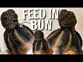 LARGE FEED IN BUN in 2020 PRE PARTING METHOD Braiding my moms stay home braids