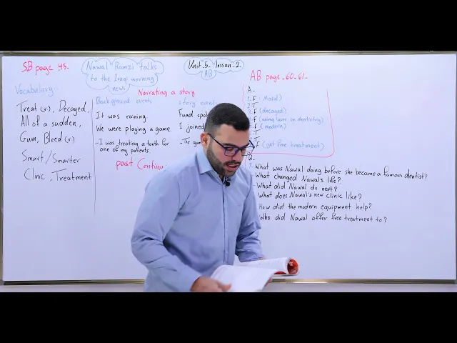 ⁣مادة اللغة الإنكليزية للصف الثالث المتوسط ،الوحدة الخامسة : الدرس الثاني