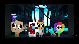 Doyey dandy world Among Us show intro but with the Among Us show characters