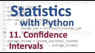 Confidence Intervals Stats with Python
