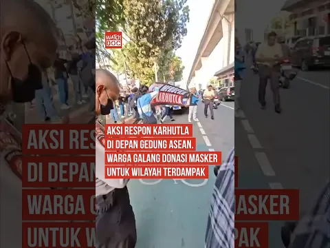 Aksi Respon Karhutla di Depan Gedung ASEAN. Warga Galang Donasi Masker untuk Wilayah Terdampak