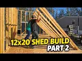 12x20 Lean-To Shed Build Part 2 Framing and Standing the Walls