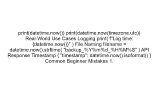 How to Get Current Time in Python Datetime Explained