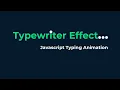 Javascript Typewriter Effect js Typing Animation csPoint