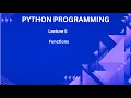 Python Lecture 05 Functions Python Programming Course