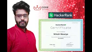 Java Basic Certification Hackerrank Certifications CODE WITH NM