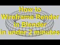HOW TO make a WIREFRAME render in BLENDER 3 0