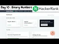 Day 10 Binary Numbers 30 days of code Hackerrank Language Hindi Code With Pankaj