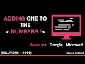 Adding one to the number Competitive Programming Hello World