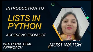 Lec-1 Python List Accessing from List with Examples and practical approach I Python for Beginner