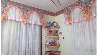 طريقه عمل ستاره من قماش الخياميه زينه رمضان ديكور رمضان 