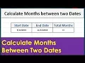 Calculate Months Between Two Dates in Excel 2013 2016