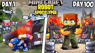 I Survived 100 Days in a Robot Apocalypse in Minecraft!